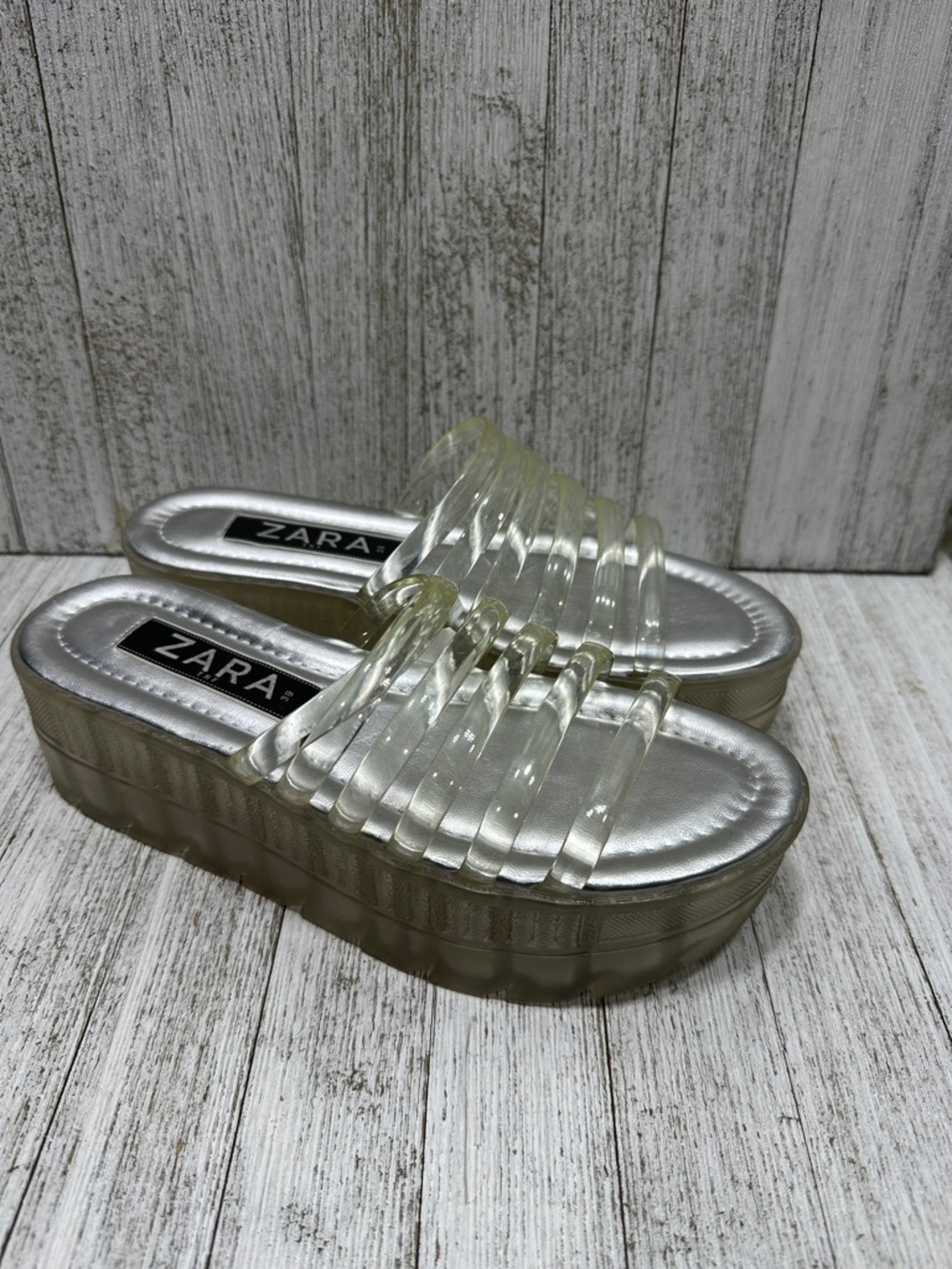 Zara gummy platforms with multi straps